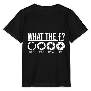 Photographer Camera Aperture Photography Gift - Stanley/Stella MINI CREATOR Kids’ T-Shirt - black - Front - Mikhail (115cm)