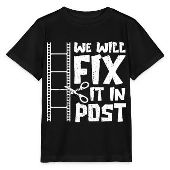 We Fix It In Post Cutter Geschenk Videoeditor Film - Stanley/Stella Kinder T-Shirt MINI CREATOR  - Schwarz - Vorne - Mikhail (115cm)
