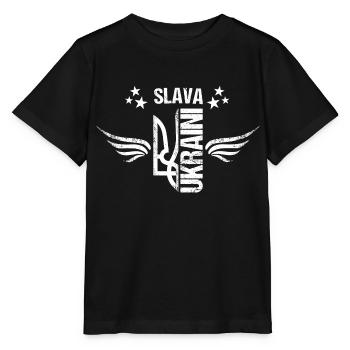Ukraine Ruhm und Ehre - Stanley/Stella Kinder T-Shirt MINI CREATOR  - Schwarz - Vorne - Mikhail (115cm)
