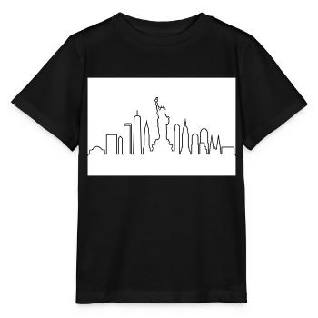 Skyline von NY - Stanley/Stella Kinder T-Shirt MINI CREATOR  - Schwarz - Vorne - Mikhail (115cm)