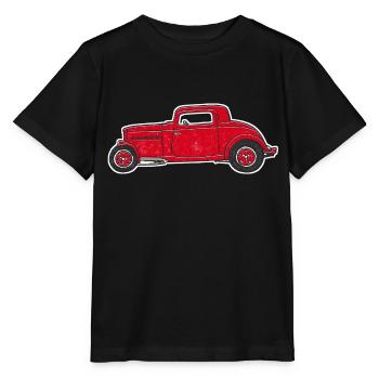 Hot Rod red, Street Rod, design by Mondwinkel - Stanley/Stella MINI CREATOR Kids’ T-Shirt - black - Front - Mikhail (115cm)