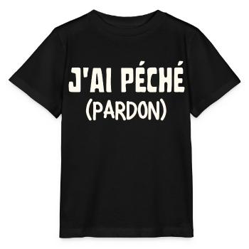 J'ai péché pardon - T-shirt bio MINI CREATOR Stanley/Stella Enfant - noir - Devant - Mikhail (115cm)