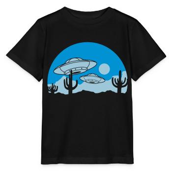 Wüsten UFOs Mystery Szene - Stanley/Stella Kinder T-Shirt MINI CREATOR  - Schwarz - Vorne - Mikhail (115cm)