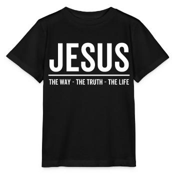Jesus Der Weg Die Wahrheit Das Leben - Stanley/Stella Kinder T-Shirt MINI CREATOR  - Schwarz - Vorne - Mikhail (115cm)