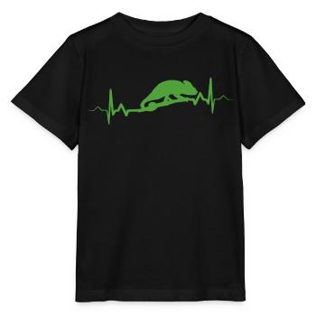 Chamäleon Herzschlag Geschenk Haustiere - Stanley/Stella Kinder T-Shirt MINI CREATOR  - Schwarz - Vorne - Mikhail (115cm)