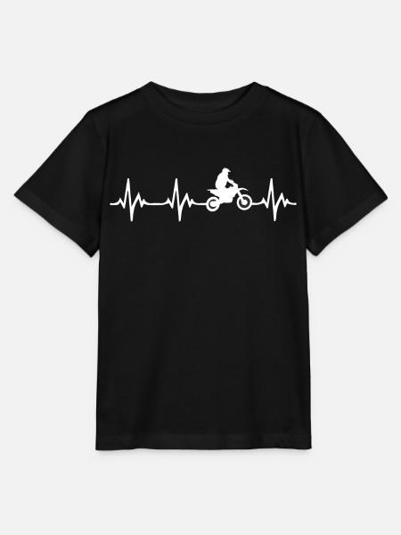 Motorrad Herzschlag - Stanley/Stella Kinder T-Shirt MINI CREATOR  - Schwarz