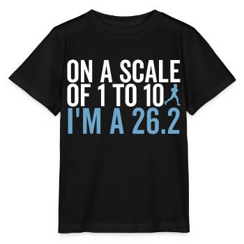 Sur une échelle de 1 à 10, je suis un 26,2 - T-shirt bio MINI CREATOR Stanley/Stella Enfant - noir - Devant - Mikhail (115cm)