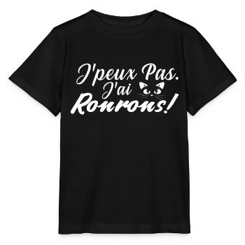 j'peux pas j'ai ronrons - T-shirt bio MINI CREATOR Stanley/Stella Enfant - noir - Devant - Mikhail (115cm)
