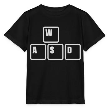 WASD Tastatur Tasten Gamer - Stanley/Stella Kinder T-Shirt MINI CREATOR  - Schwarz - Vorne - Mikhail (115cm)