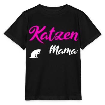 Katzen Mama white - Stanley/Stella Kinder T-Shirt MINI CREATOR  - Schwarz - Vorne - Mikhail (115cm)