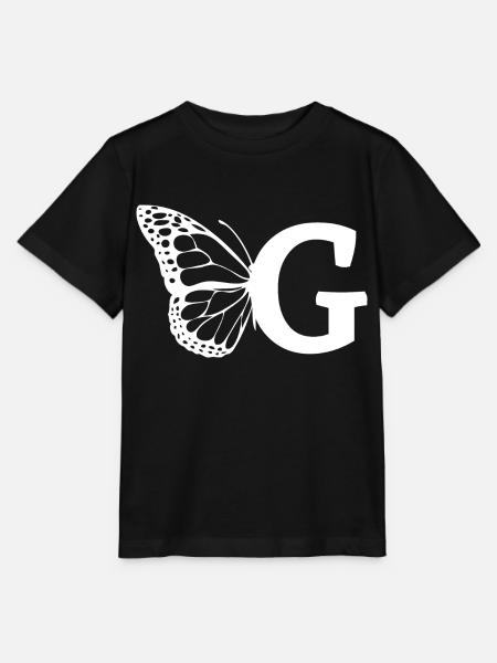 Buchstabe G Schmetterling - Stanley/Stella Kinder T-Shirt MINI CREATOR - Schwarz
