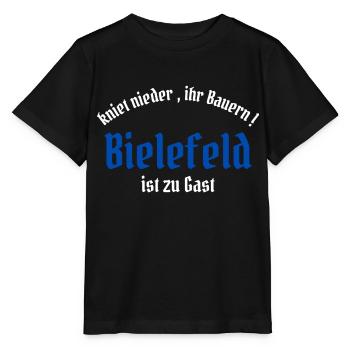 kniet nieder ihr Bauern Bielefeld ist zu Gast - Stanley/Stella Kinder T-Shirt MINI CREATOR  - Schwarz - Vorne - Mikhail (115cm)