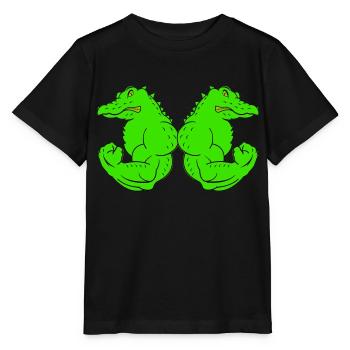 strong crocodiles - Stanley/Stella MINI CREATOR Kids’ T-Shirt - black - Front - Mikhail (115cm)