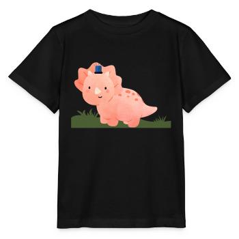 Blaulicht-Dino | Baby, Geschenk, Überraschung - Stanley/Stella Kinder T-Shirt MINI CREATOR  - Schwarz - Vorne - Mikhail (115cm)