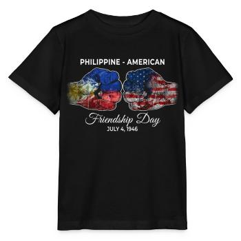 Philippinisch-amerikanischer Freundschaftstag - Stanley/Stella Kinder T-Shirt MINI CREATOR  - Schwarz - Vorne - Mikhail (115cm)