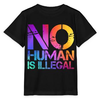 No man is an illegal immigration lover - Stanley/Stella MINI CREATOR Kids’ T-Shirt - black - Front - Mikhail (115cm)