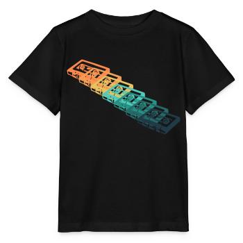 Cassette vintage - T-shirt bio MINI CREATOR Stanley/Stella Enfant - noir - Devant - Mikhail (115cm)