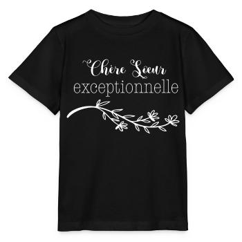 Chère sœur exceptionnelle - T-shirt bio MINI CREATOR Stanley/Stella Enfant - noir - Devant - Mikhail (115cm)