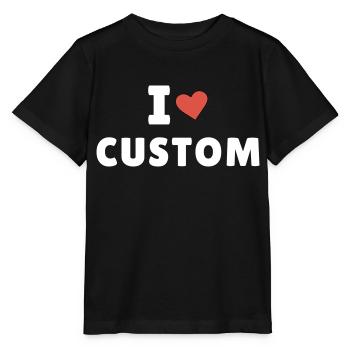 I Love Custom Shirt, Custom Valentines Day Gift - Stanley/Stella MINI CREATOR Kids’ T-Shirt - black - Front - Mikhail (115cm)
