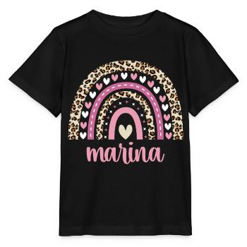 Marina Regenbogen Name Geburtstag Marina - Stanley/Stella Kinder T-Shirt MINI CREATOR  - Schwarz - Vorne - Mikhail (115cm)