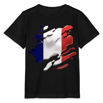 FRANKREICH FLAGGE FAHNE FRANKREICH - Stanley/Stella Kinder T-Shirt MINI CREATOR  - Schwarz - Vorne - Mikhail (115cm)