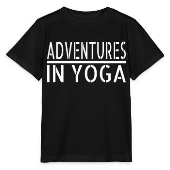 Quote Happy Yoga Poses Adventure Yoga Benefits - Stanley/Stella MINI CREATOR Kids’ T-Shirt - black - Front - Mikhail (115cm)