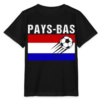 Niederländische Flagge Holländisches Fußballgeschenk - Stanley/Stella Kinder T-Shirt MINI CREATOR  - Schwarz - Vorne - Mikhail (115cm)