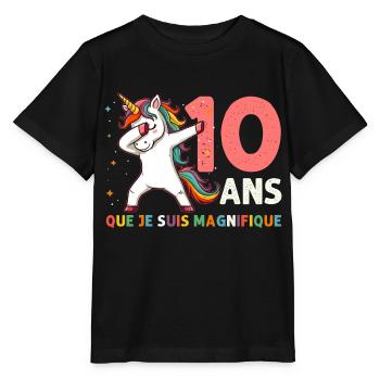 Licorne Dab Cadeau 10 Ème Anniversaire 10 Ans - T-shirt bio MINI CREATOR Stanley/Stella Enfant - noir - Devant - Mikhail (115cm)