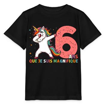 Licorne Dab Cadeau 6 Ème Anniversaire 6 Ans - T-shirt bio MINI CREATOR Stanley/Stella Enfant - noir - Devant - Mikhail (115cm)