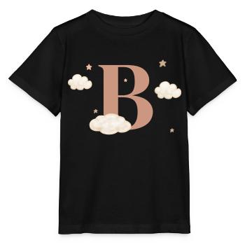 Buchstabe b bewölkt Sterne - Stanley/Stella Kinder T-Shirt MINI CREATOR  - Schwarz - Vorne - Mikhail (115cm)