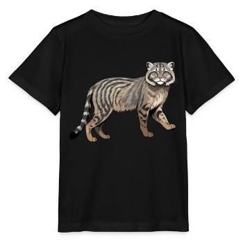 Pallas Wildcat - Design animalier - T-shirt bio MINI CREATOR Stanley/Stella Enfant - noir - Devant - Mikhail (115cm)
