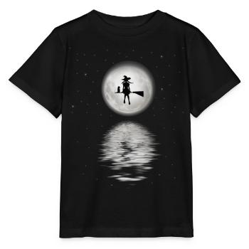 Witch with full moon - Stanley/Stella MINI CREATOR Kids’ T-Shirt - black - Front - Mikhail (115cm)