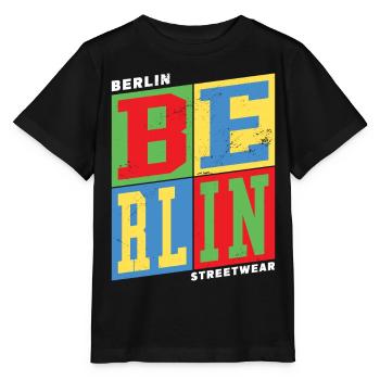 Berlin Allemagne Ville colorée Skyline Accueil - T-shirt bio MINI CREATOR Stanley/Stella Enfant - noir - Devant - Mikhail (115cm)