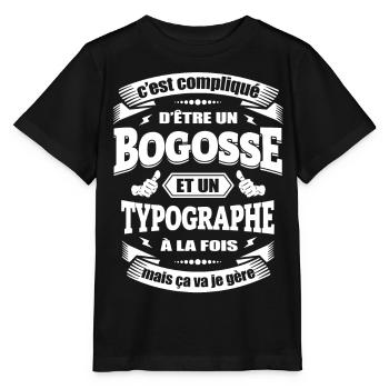BOGOSSE ET TYPOGRAPHE - T-shirt bio MINI CREATOR Stanley/Stella Enfant - noir - Devant - Mikhail (115cm)