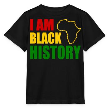 I am black history - T-shirt bio MINI CREATOR Stanley/Stella Enfant - noir - Devant - Mikhail (115cm)