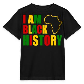 I am black history - T-shirt bio MINI CREATOR Stanley/Stella Enfant - noir - Devant - Mikhail (115cm)