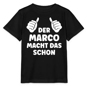 Marco Lustiger Spruch Vorname Name Marco - Stanley/Stella Kinder T-Shirt MINI CREATOR  - Schwarz - Vorne - Mikhail (115cm)