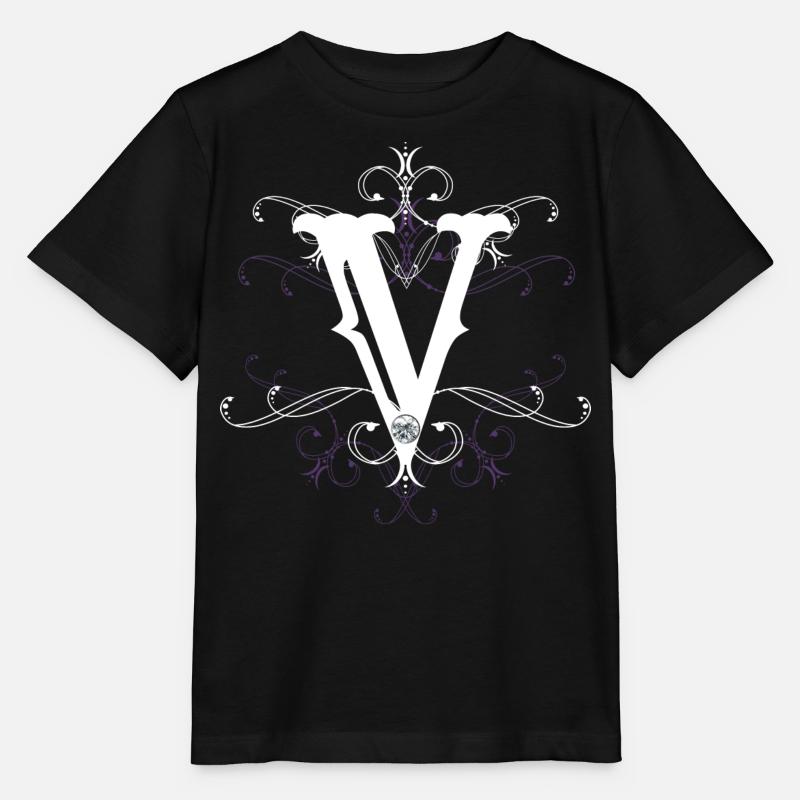 Buchstabe V Buchstabe-V - Stanley/Stella Kinder T-Shirt MINI CREATOR  - Schwarz