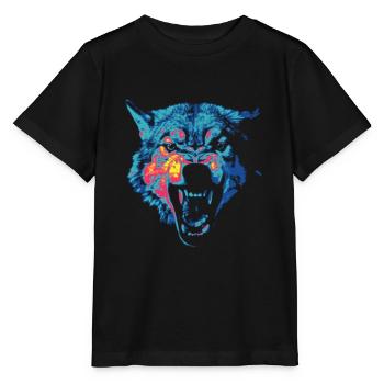 Colored wolf - Stanley/Stella MINI CREATOR Kids’ T-Shirt - black - Front - Mikhail (115cm)