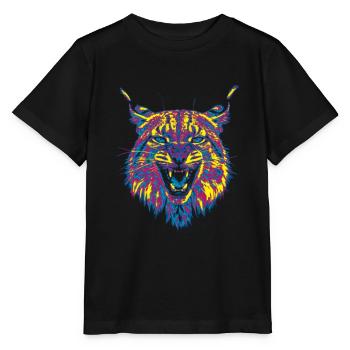 Colored lynx - Stanley/Stella MINI CREATOR Kids’ T-Shirt - black - Front - Mikhail (115cm)