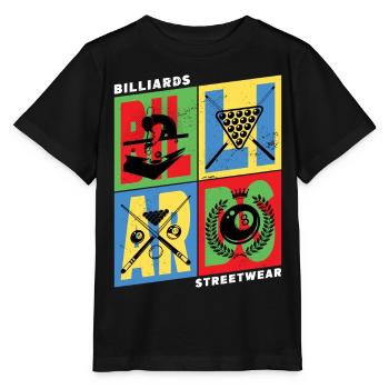 Billard Billard Billard Boules de queue Vintage Rétro - T-shirt bio MINI CREATOR Stanley/Stella Enfant - noir - Devant - Mikhail (115cm)