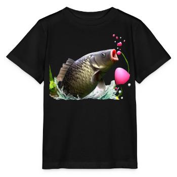 Karpfen-König - Stanley/Stella Kinder T-Shirt MINI CREATOR  - Schwarz - Vorne - Mikhail (115cm)