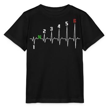1N23456 Changement de vitesse moto - Adrénaline - Pouls - T-shirt bio MINI CREATOR Stanley/Stella Enfant - noir - Devant - Mikhail (115cm)