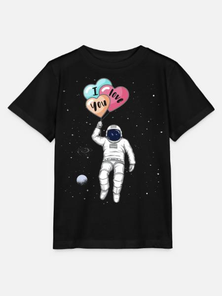 Astronaut, Ich liebe dich, Herz Ballons - Stanley/Stella Kinder T-Shirt MINI CREATOR - Schwarz