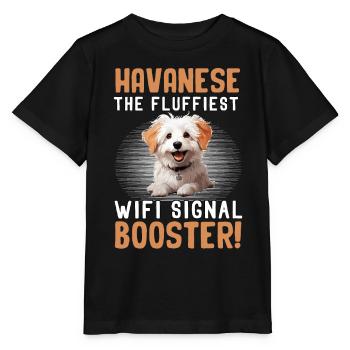 Le bichon havanais est l’amplificateur de signal wifi le plus moelleux - T-shirt bio MINI CREATOR Stanley/Stella Enfant - noir - Devant - Mikhail (115cm)