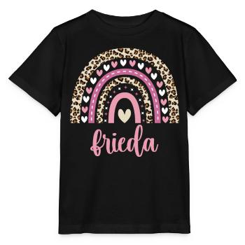 Frieda Regenbogen Name Geburtstag Frieda - Stanley/Stella Kinder T-Shirt MINI CREATOR  - Schwarz - Vorne - Mikhail (115cm)