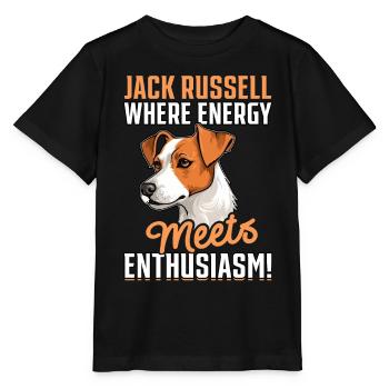 Jack Russell, là où l’énergie rencontre l’enthousiasme - T-shirt bio MINI CREATOR Stanley/Stella Enfant - noir - Devant - Mikhail (115cm)