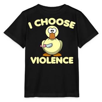 Je choisis Violence Duck Nunchucks - T-shirt bio MINI CREATOR Stanley/Stella Enfant - noir - Devant - Mikhail (115cm)