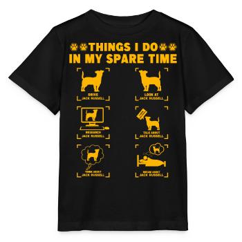 Ce que je fais pendant mon temps libre Jack Russell - T-shirt bio MINI CREATOR Stanley/Stella Enfant - noir - Devant - Mikhail (115cm)