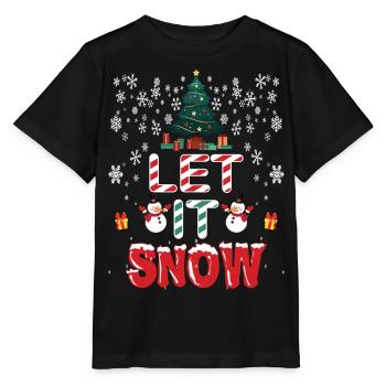 Let It Snow Flocon de neige de Noël - T-shirt bio MINI CREATOR Stanley/Stella Enfant - noir - Devant - Mikhail (115cm)